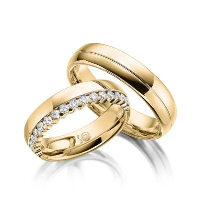 Trauringe / Eheringe Gelbgold 585 / 0,48 ct. / tw,si