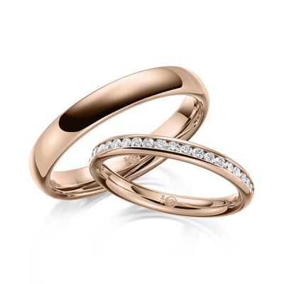 Trauringe / Eheringe Rotgold 585 / 0,30 ct. / tw,si