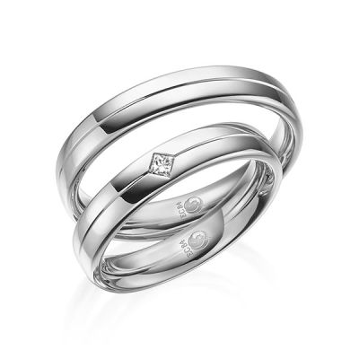 Trauringe / Eheringe Platin 600 / 0,07 ct. / tw,si