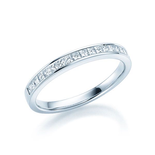 Memoire-Ring / Vorsteckring / Weißgold 750 / 0,38 ct.