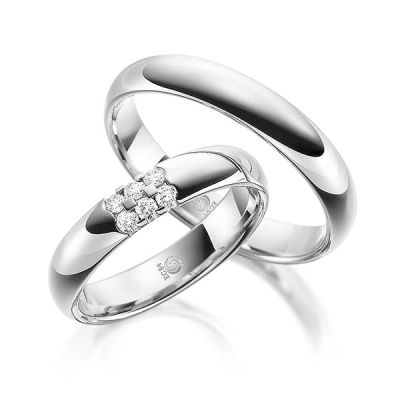 Trauringe / Eheringe Weißgold 585 / 0,15 ct. / tw,si