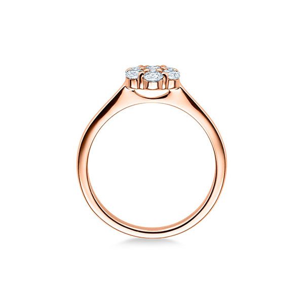 Verlobungsring / Rotgold 750 / 0,147 ct.