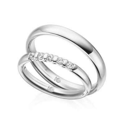 Trauringe / Eheringe Weißgold 585 / 0,15 ct. / tw,si