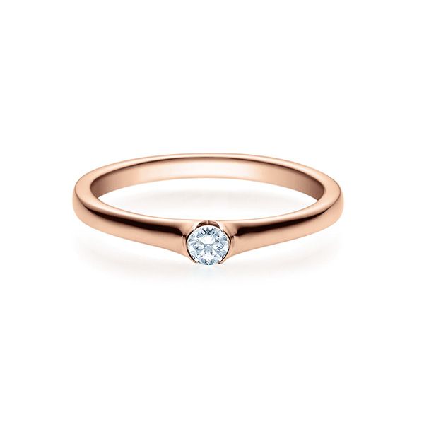 Verlobungsring / Rotgold 585 / 0,10 ct.