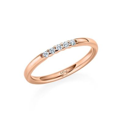 Memoire-Ring Rotgold 585 / 0,10 ct. / tw,si