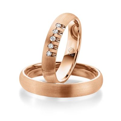 Trauringe / Eheringe Rotgold 585 / 0,10 ct. / tw,si