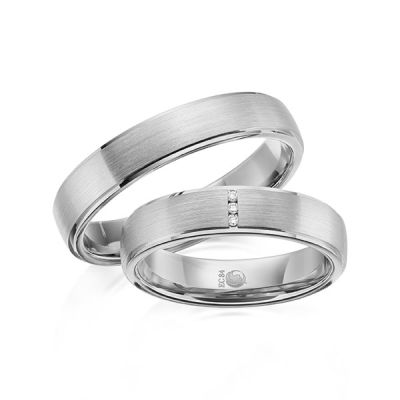 Trauringe / Eheringe Graugold 585 / 0,018 ct. / tw,si