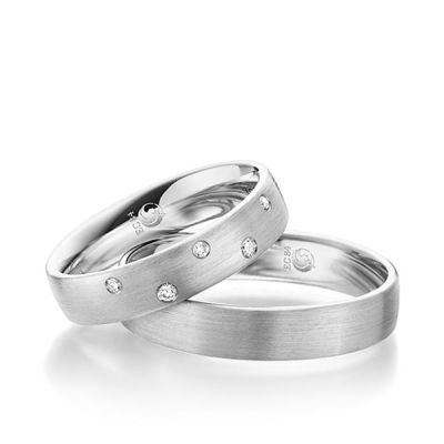 Trauringe / Eheringe Weißgold 585 / 0,07 ct. / tw,si