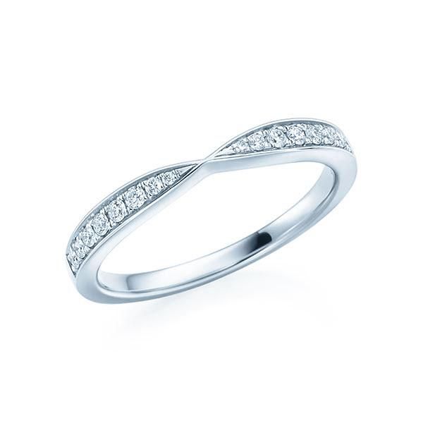 Memoire-Ring / Vorsteckring / Weißgold 750 / 0,144 ct.