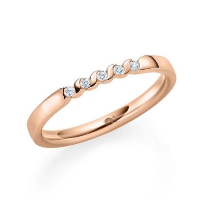 Memoire-Ring Rotgold 585 / 0,10 ct. / tw,si