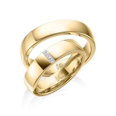 Trauringe / Eheringe Gelbgold 585 / 0,075 ct. / tw,si