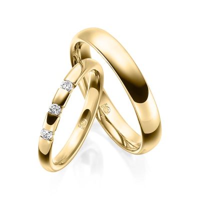 Trauringe / Eheringe Gelbgold 585 / 0,12 ct. / tw,si