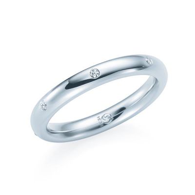 Memoire-Ring Weißgold 585 / 0,07 ct. / tw,si