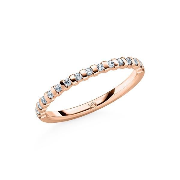 Memoire-Ring / Vorsteckring / Rotgold 585 / 0,16 ct.
