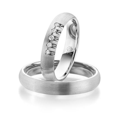 Trauringe / Eheringe Weißgold 585 / 0,10 ct. / tw,si
