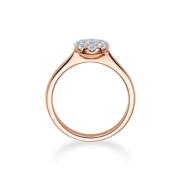Verlobungsring / Rotgold 750 / 0,134 ct.