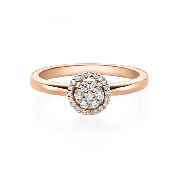 Verlobungsring / Rotgold 750 / 0,15 ct.