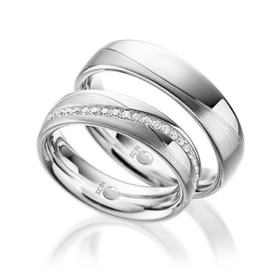 Trauringe / Eheringe Weißgold 585 / 0,21 ct. / tw,si