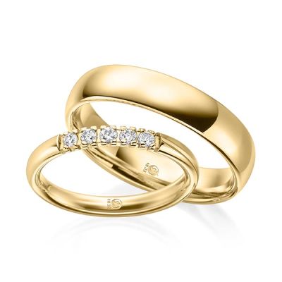 Trauringe / Eheringe Gelbgold 585 / 0,15 ct. / tw,si