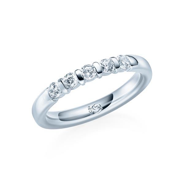 Memoire-Ring / Vorsteckring / Weißgold 585 / 0,35 ct.