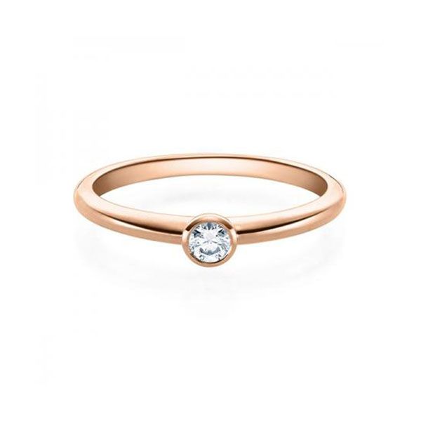 Verlobungsring / Rotgold 585 / 0,10 ct.