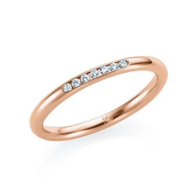 Memoire-Ring Rotgold 585 / 0,07 ct. / tw,si