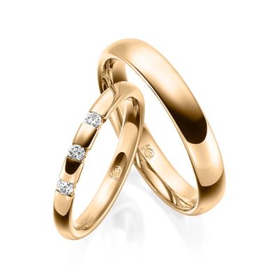 Trauringe / Eheringe Roségold 585 / 0,12 ct. / tw,si