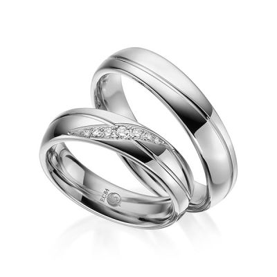 Trauringe / Eheringe Platin 600 / 0,10 ct. / tw,si