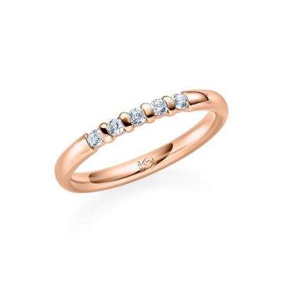 Memoire-Ring Rotgold 585 / 0,15 ct. / tw,si