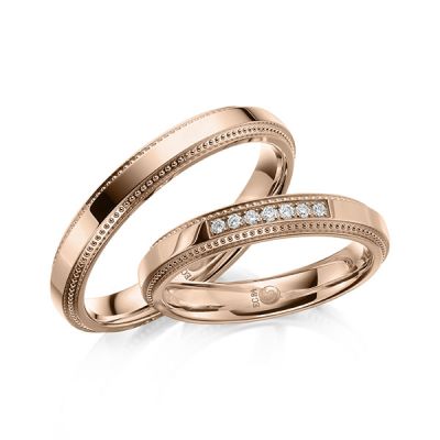 Trauringe / Eheringe Rotgold 585 / 0,07 ct. / tw,si