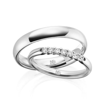 Trauringe / Eheringe Weißgold 585 / 0,21 ct. / tw,si