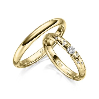 Trauringe / Eheringe Gelbgold 585 / 0,13 ct. / tw,si