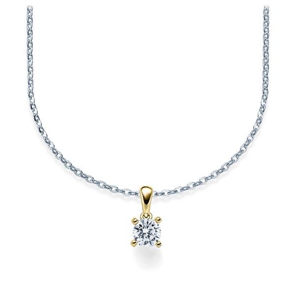 Collier Weißgold Gelbgold 585 / 0,25ct