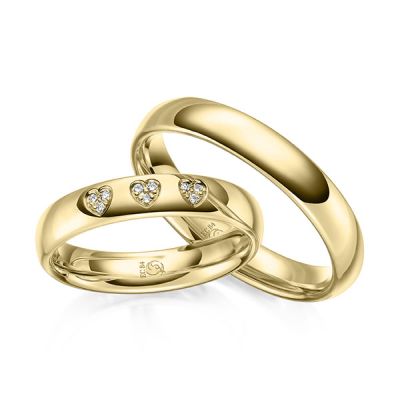 Trauringe / Eheringe Gelbgold 585 / 0,045 ct. / tw,si