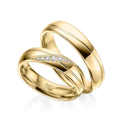 Trauringe / Eheringe Gelbgold 585 / 0,10 ct. / tw,si