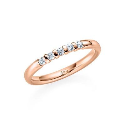 Memoire-Ring Rotgold 585 / 0,15 ct. / tw,si