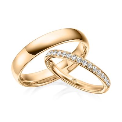 Trauringe / Eheringe Roségold 585 / 0,34 ct. / tw,si