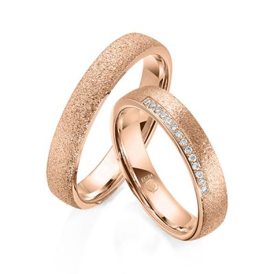 Trauringe / Eheringe Rotgold 585 / 0,07 ct. / tw,si