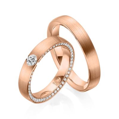 Trauringe / Eheringe Rotgold 585 / 0,41 ct. / tw,si