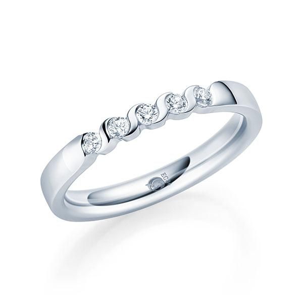 Memoire-Ring / Vorsteckring / Weißgold 585 / 0,20 ct.