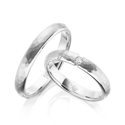 Trauringe / Eheringe Weißgold 585 / 0,05 ct. / tw,si