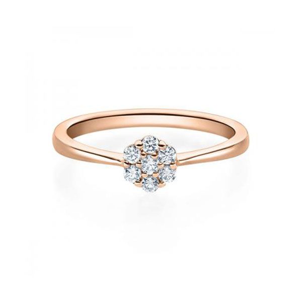 Verlobungsring / Rotgold 750 / 0,147 ct.