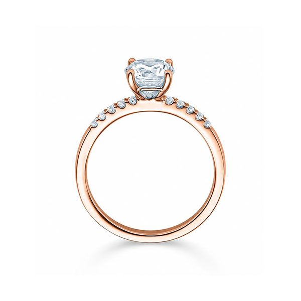 Verlobungsring / Rotgold 750 / 0,28 ct.