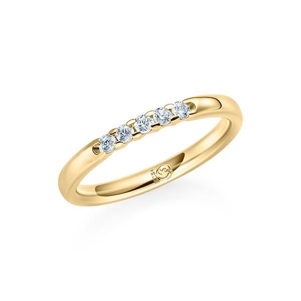 Memoire-Ring / Vorsteckring / Gelbgold 585 / 0,15 ct.