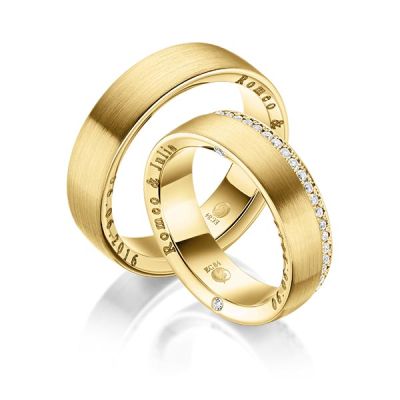 Trauringe / Eheringe Gelbgold 585 / 0,48 ct. / tw,si