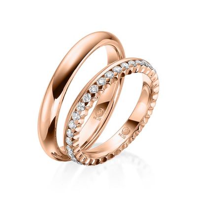 Trauringe / Eheringe Rotgold 585 / 0,70 ct. / tw,si