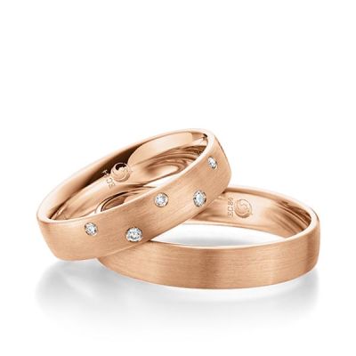 Trauringe / Eheringe Rotgold 585 / 0,07 ct. / tw,si