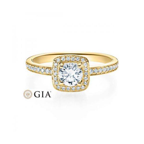 Verlobungsring Gelbgold 750 / 0,539 ct.