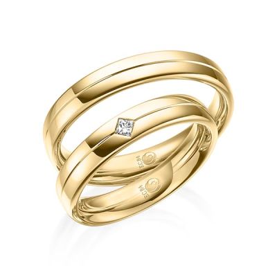 Trauringe / Eheringe Gelbgold 585 / 0,07 ct. / tw,si