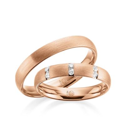 Trauringe / Eheringe Rotgold 585 / 0,12 ct. / tw,si